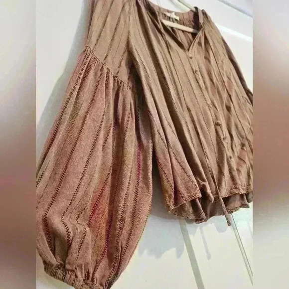 Mine Tan and Black Striped Blouse - Picture 5 of 7